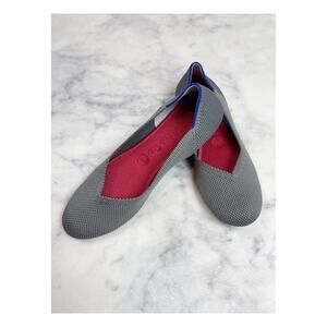 Rothy’s Charcoal Gray Round Toe Knit Flats Sustainable Comfort Sz 8.5